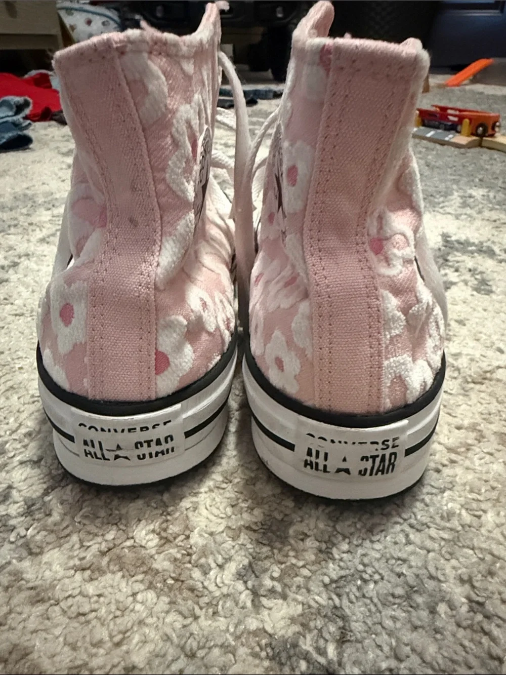 Converse Pink Floral High-Top Kids Sneakers